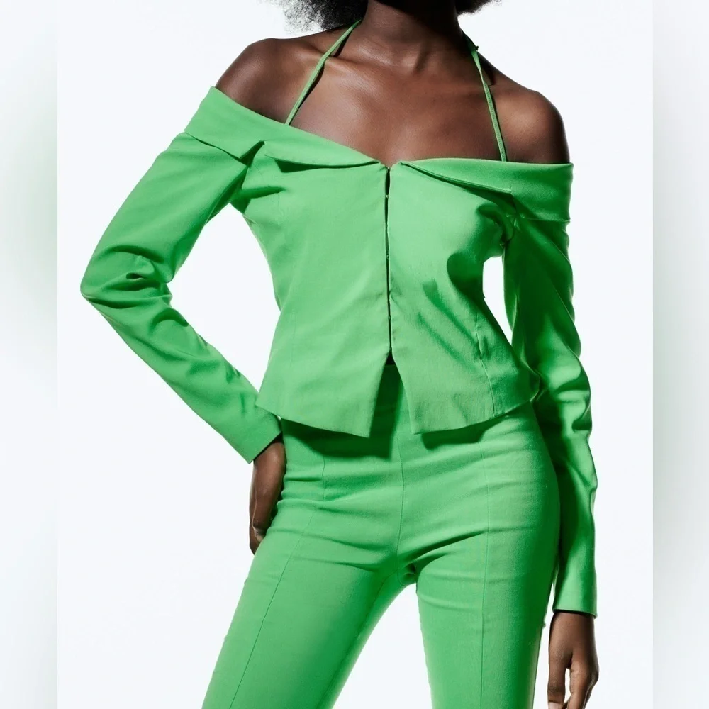 ZARA FITTED CROP BLAZER - Picture 5 of 16